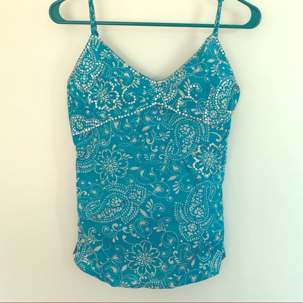 Blue cotton camisole top
